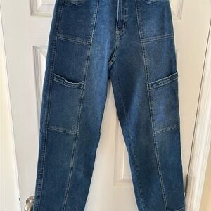 Blue Denim Cargo Jeans